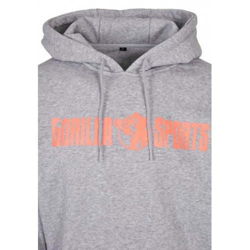 Gorilla Sports Mikina s kapucňou - sivo/oranžová L