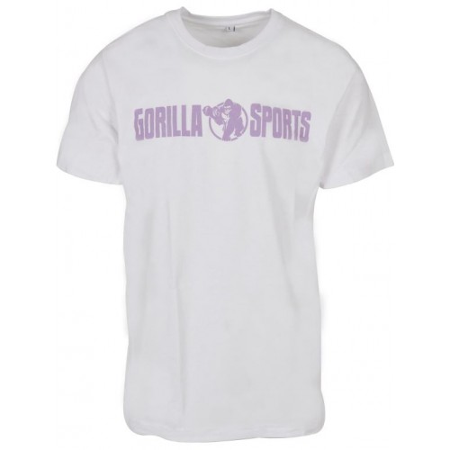 Gorilla Sports Športové tričko s potlačou, bielo/fialová, M