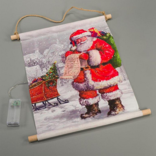 Závesný obraz vr. LED, 30 x 40 cm, Santa Clausa
