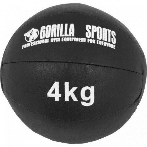 Gorilla Sports Sada kožených medicinbalov, 12 kg, čierna Gorilla Sports Sada kožených medicinbalov, 12 kg, čierna