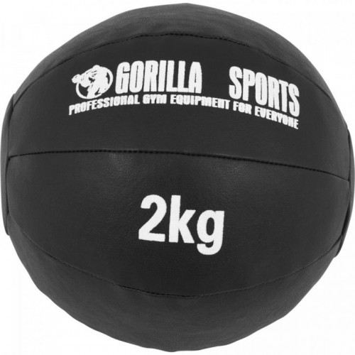 Gorilla Sports Sada kožených medicinbalov, 55 kg, čierna