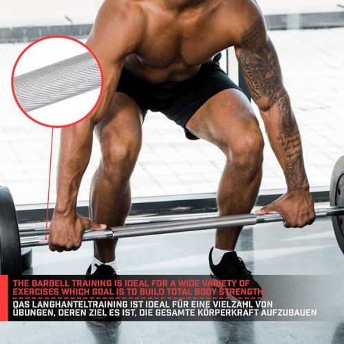 Physionics činková chrómovaná ty, 120 cm + hviezdicové zámky