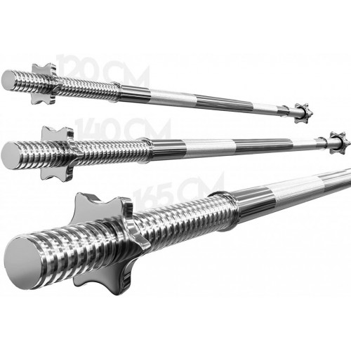 Physionics činková chrómovaná tyč, 140cm + hviezdicové zámky