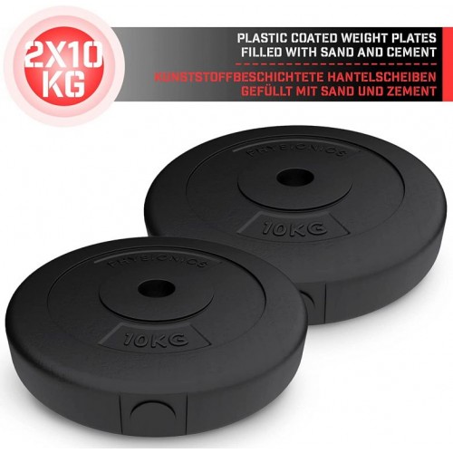 Physionics sada záťažových dosiek 2 x 10 kg, 31 mm