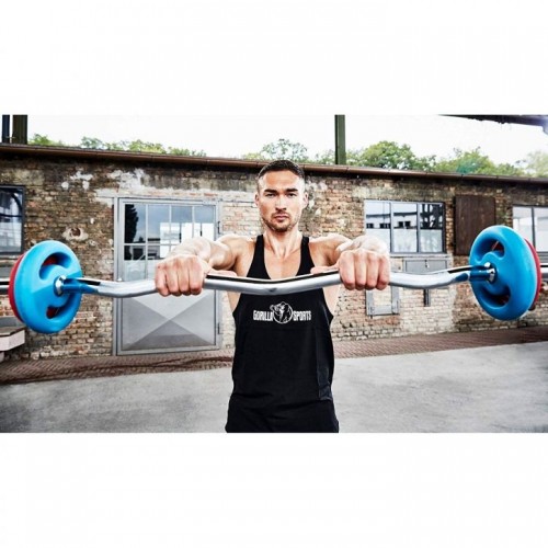 Gorilla Sports Sada činiek a chrómovej SZ tyče, pruž. zámky