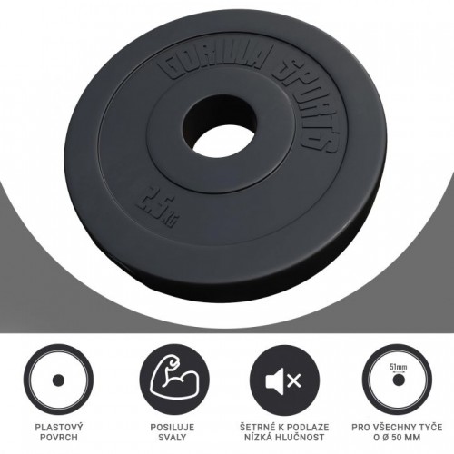 Gorilla Sports Sada záťažových dosiek 4 x 5 kg + 4 x 2,5 kg