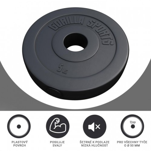 Gorilla Sports Sada záťažových kotúčov 2 x 5 kg