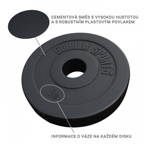 Gorilla Sports Činkový kotúč Olympia, plast, 5 kg