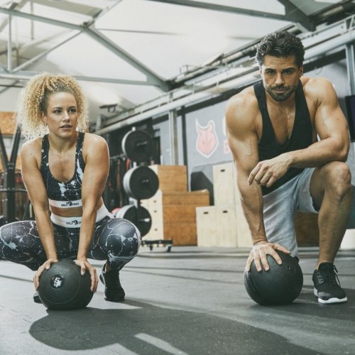 Gorilla Sports Slamball medicinbal, čierny, 5 kg