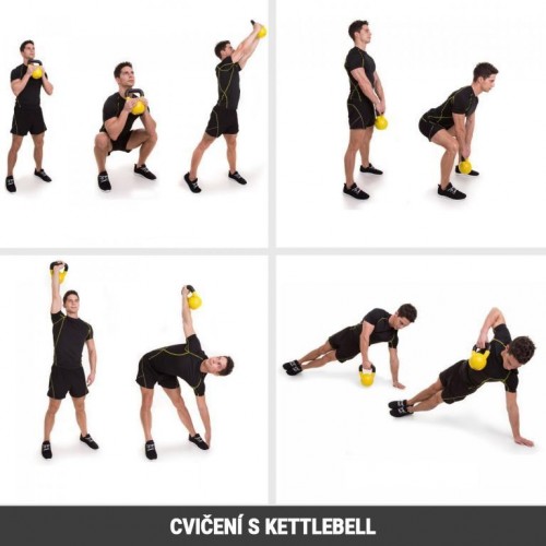 Gorilla Sports Kettlebell činka, pogumovaný povrch, 16 kg