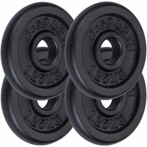 Sada liatinových závaží 1,25 kg, 4 ks, otvor 30/31 mm