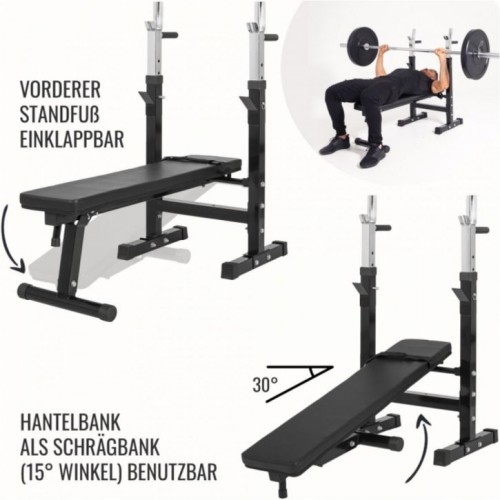 Gorilla Sports Posilňovacia lavica II + nakladací set 100 kg