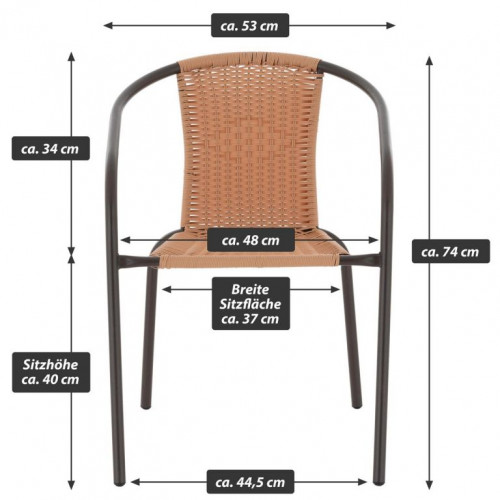 GARTHEN Bistro stolička s výpletom, svetlo hnedá