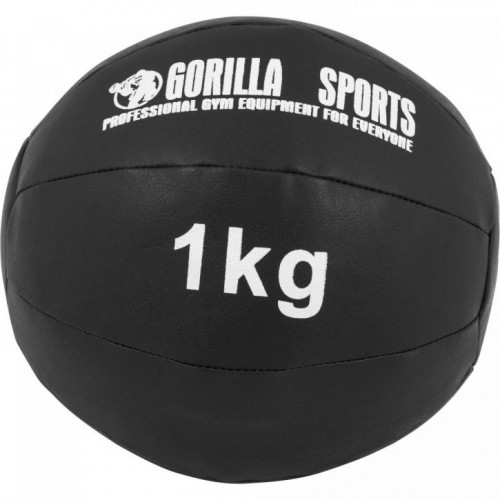 Gorilla Sports Sada kožených medicinbalov, 6 kg, čierna Gorilla Sports Sada kožených medicinbalov, 6 kg, čierna