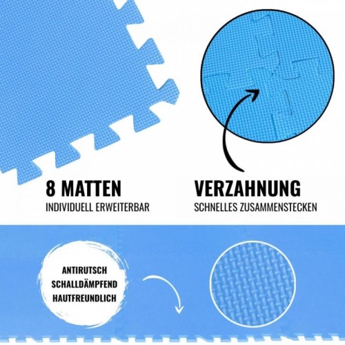 Gorilla Sports Sada ochranných podložiek, modrá, 8 ks