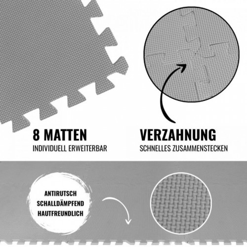 Gorilla Sports Sada ochranných podložiek, sivá, 8 ks