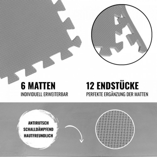 Gorilla Sports Sada ochranných podložiek s koncovkami, sivá