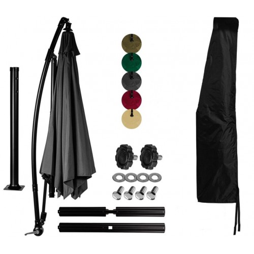 STILISTA záhradný slnečník, 330 x 249 cm, antracit