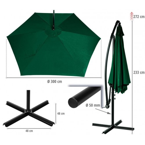 STILISTA slnečník s poťahom Ø 3 m, béžový