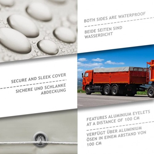 JAGO plachta 650 g/m², hliníkové oká, sivá, 4 x 5 m