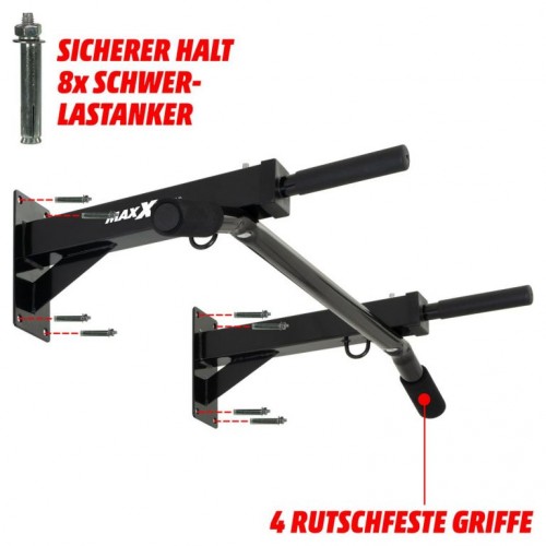 MAXXIVA Nástenná posilňovacia hrazda, oceľ, čierna, 120 kg