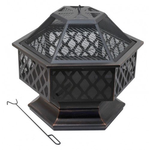 CATTARA Ohnisko HEXAGON s poklopom, 60,5 x 70 x 62,5 cm