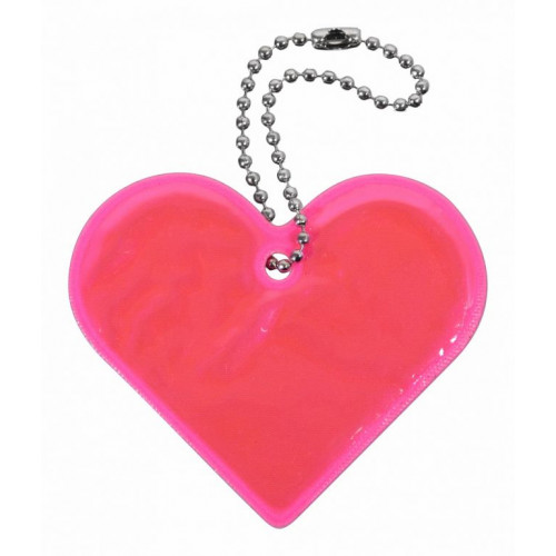 Reflexný prívesok srdce, ružový