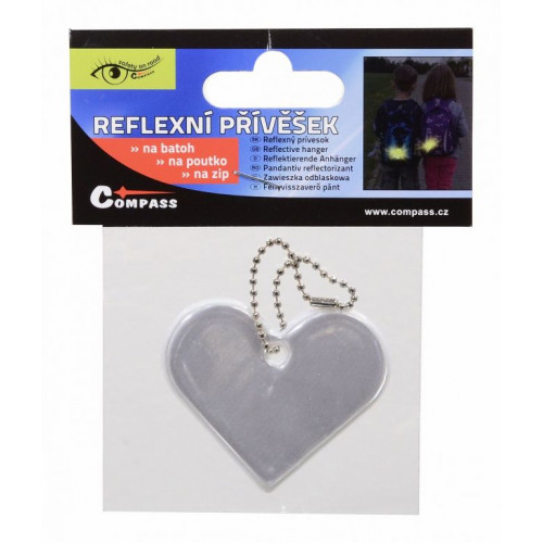 Reflexný prívesok srdce, strieborný