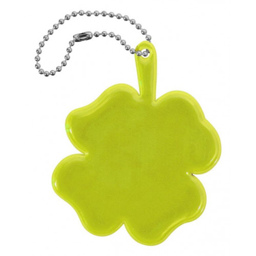 Reflexný prívesok štvorlístok, žltý