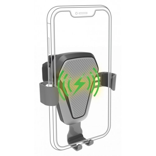 COMPASS Držiak telefónu Luke-V, bezdrôtové nabíjanie, silver