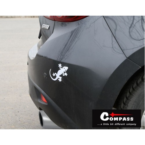 Samolepiaca dekorácia Gecko - strieborná