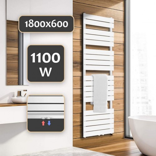 AQUAMARIN vertikálny kúpeľňový radiátor 180 x 60 cm, biely