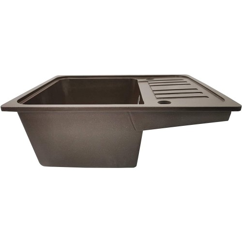 Aquamarin Granitový drez s batériou, 57 x 45 cm, hnedý
