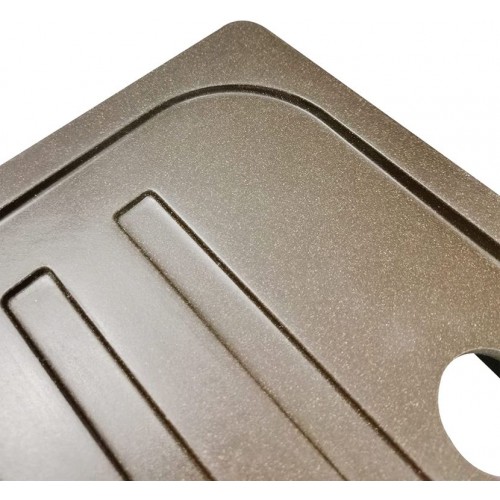 Aquamarin Granitový drez s batériou, 57 x 45 cm, hnedý