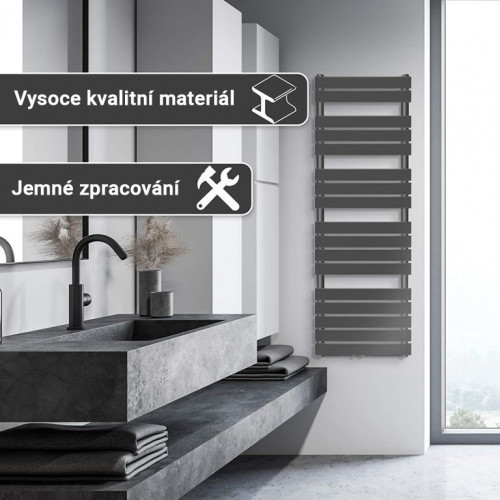 AQUAMARIN vertikál. kúpeľňový radiátor 160 x 60 cm, antracit