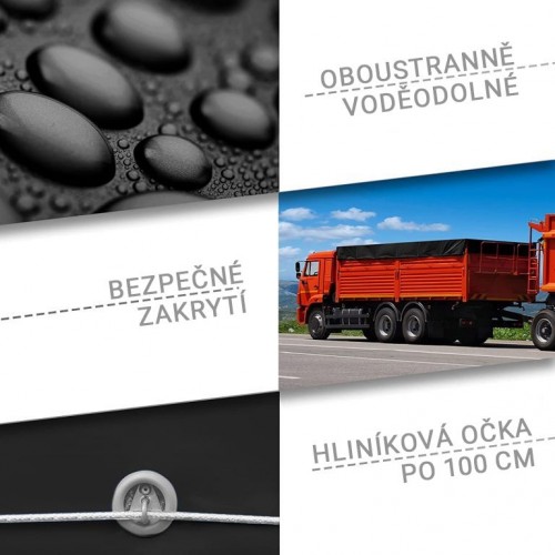 JAGO plachta 650 g/m², hliníkové oká, čierna, 4 x 3 m