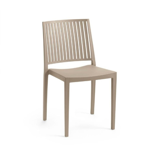 Kreslo do interiéru a exteriéru taupe, stohovateľné, 150 kg