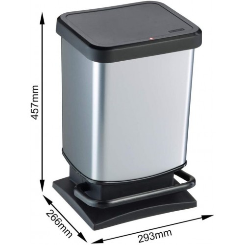 ROTHO odpadkový kôš PASO 20 l, strieborná