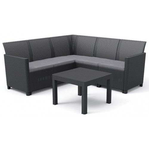 Allibert Záhradný set CLAIRE 5 SEAT CORNER, grafit