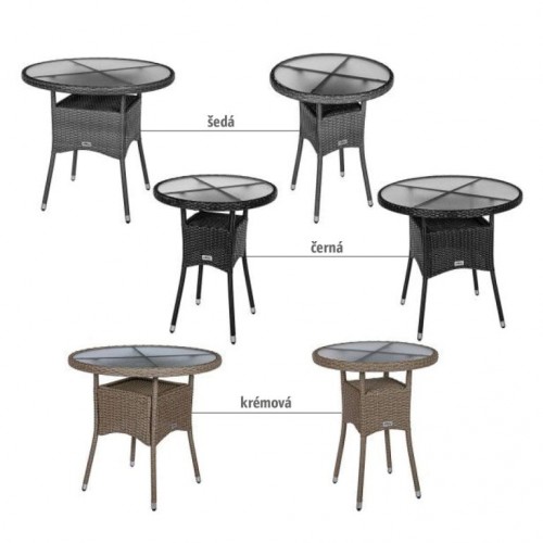 STILISTA okrúhly záhradný stolík, 60 cm, čierny