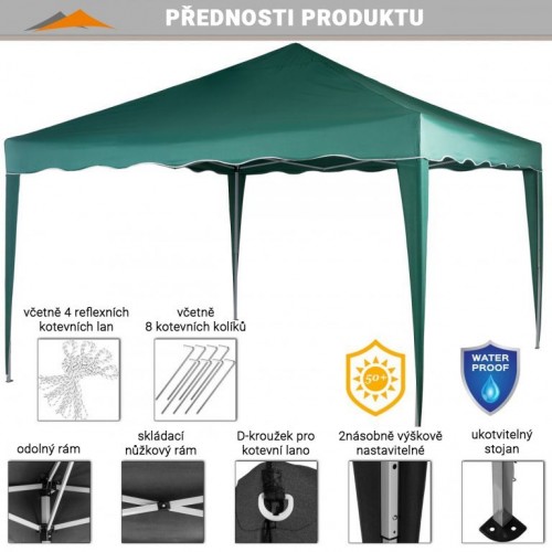 INSTENT BASIC záhradný párty stan - 3 x 3 m, zelený