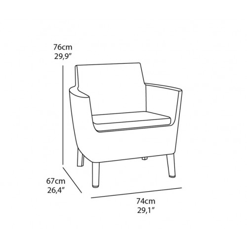 Záhradný polyratanový set SALEMO 3 seater - grafit