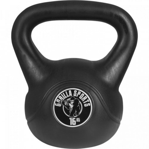 Gorilla Sports Sada kettlebell činiek, plast, čierna, 113 kg Gorilla Sports Sada kettlebell činiek, plast, čierna, 113 kg