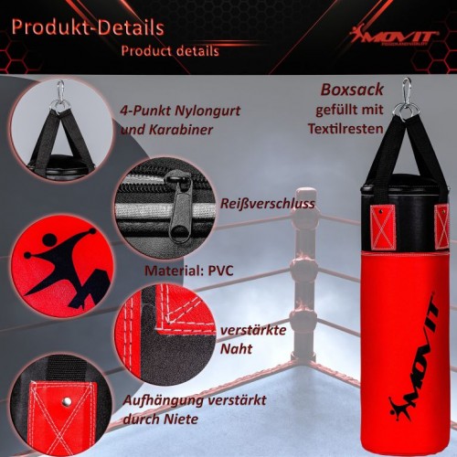 MOVIT Boxovacia sada pre deti modrá / čierna