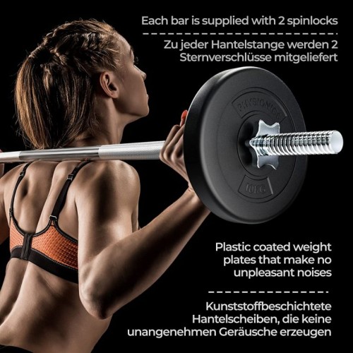 PHYSIONIC vzpieračský set so závažím, 120 cm, 20 kg PHYSIONIC vzpieračský set so závažím, 120 cm, 20 kg