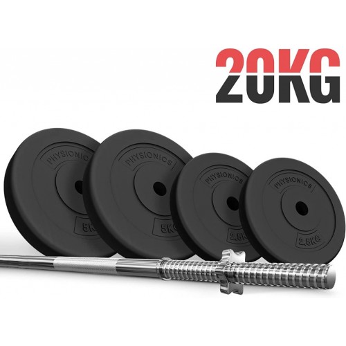 PHYSIONIC vzpieračský set so závažím, 120 cm, 20 kg PHYSIONIC vzpieračský set so závažím, 120 cm, 20 kg