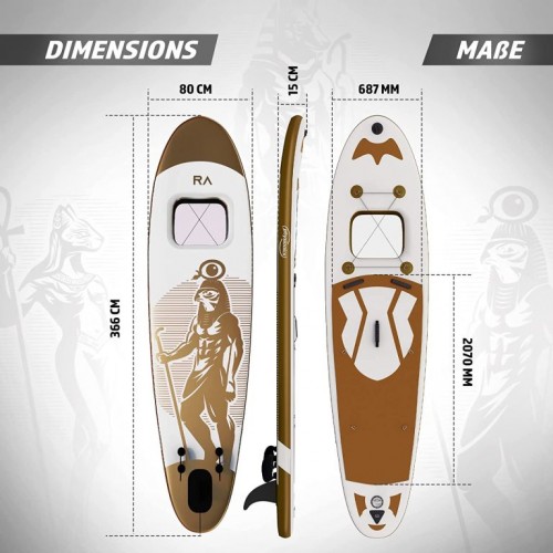 PHYSIONICS nafukovací paddleboard - boh Ra, 366 cm