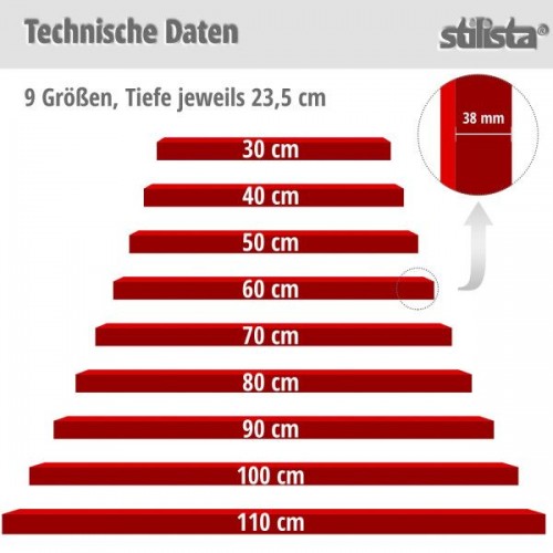 Stilista nástenná polica Volato, 40 cm, svetlé drevo