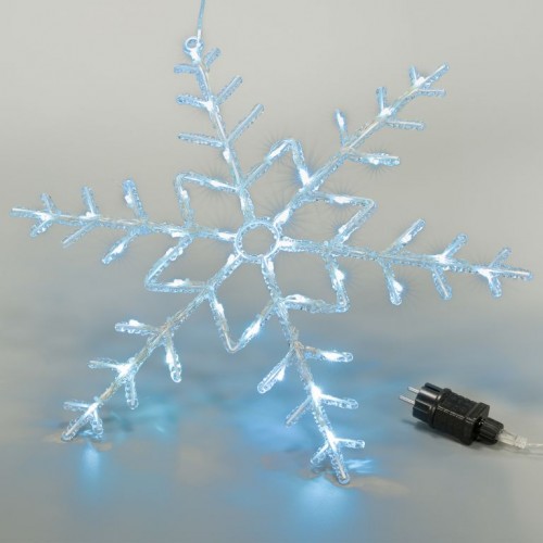 NEXOS Vianočná LED dekorácia, snehová vločka, 42 LED, 55 cm