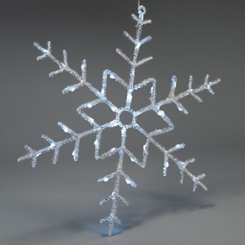NEXOS Vianočná LED dekorácia, snehová vločka, 42 LED, 55 cm